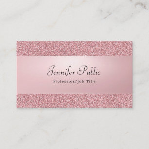 Carte De Visite Rose Gold Parties scintillant Moderne Élégant Mo