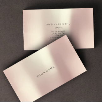 Carte De Visite Rose Gold Pearly Abstrait Minimal Vip Metallic