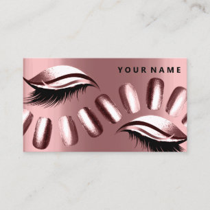 Carte De Visite Rose Gold Pearly Nails Lavage Vip Metallic