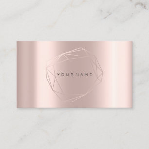 Carte De Visite Rose Gold Pearly Poligonal Frame Lux Metallic
