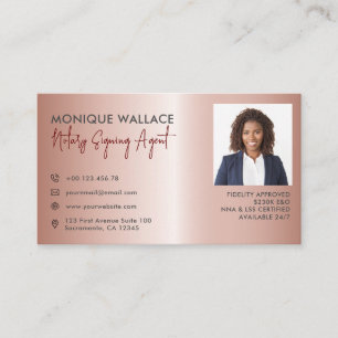 Carte De Visite Rose Gold Professional Photo Nota Service