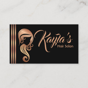 Carte De Visite Rose Gold Rose Chic Fille De Beauté De Salon De Co