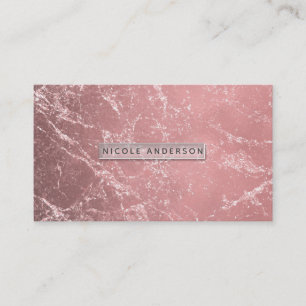 Carte De Visite Rose Gold Rose Moderne Tendance Glamour Marbre Chi
