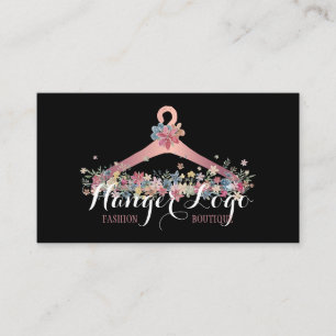 Carte De Visite Rose Gold Seamstress Tailor Floral Hanger