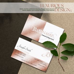 Carte De Visite Rose Gold Shimmer White Parties scintillant étoile