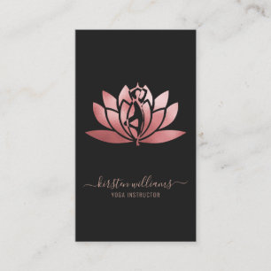 Carte De Visite Rose Gold Signature Lotus Fleur Yoga Pose