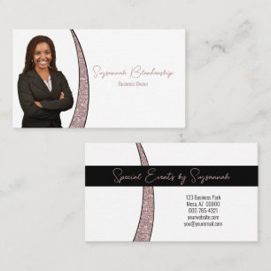 Carte De Visite Rose Gold Sliver Faux Parties scintillant Photo pr