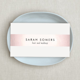 Carte De Visite Rose Gold Stripe élégant élégant moderne