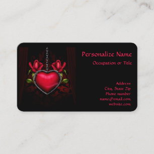 Carte De Visite Rose gothique de l'Écluse romantique du Coeur rou