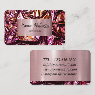 Carte De Visite Rose holographique métallique
