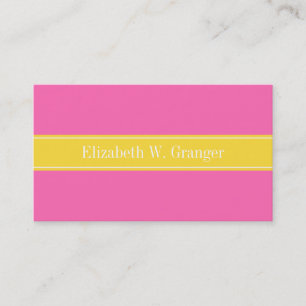 Carte De Visite Rose Hot #2, Ananas Ribbon Nom Monogramme