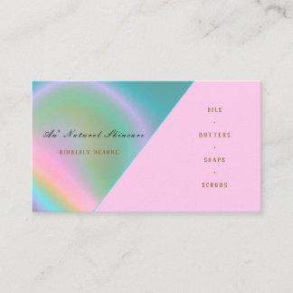 Carte De Visite Rose iridescent holographique