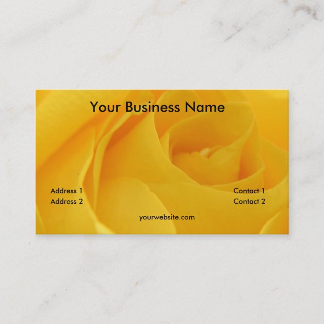 Carte De Visite Rose jaune (Devant)