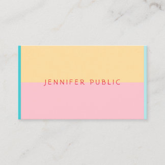 Carte De Visite Rose Jaune Bleu Vert Élégant Couleurs tendance mod