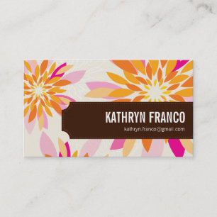 Carte De Visite Rose jaune-orange de dahlia moderne lumineux