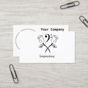 Carte De Visite Rose jumeau avec un Clef de basse