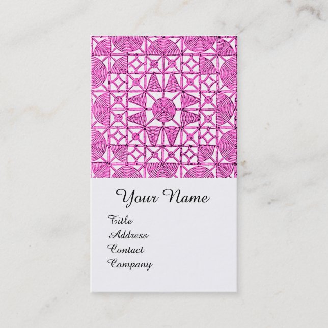 CARTE DE VISITE ROSE LILAC GÉOMÉTRIQUE LACE GEMSTONE MONOGRAMME (Devant)