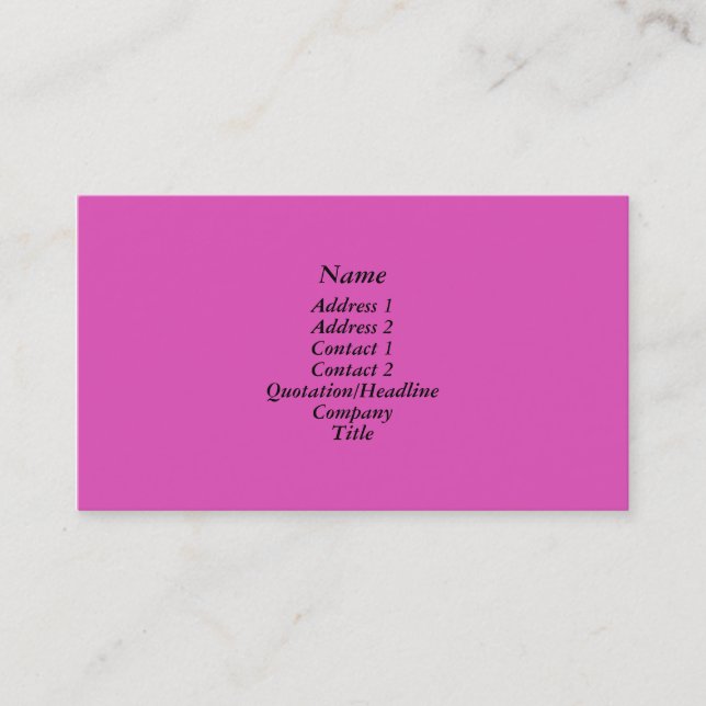 Carte De Visite Rose lumineux (Devant)