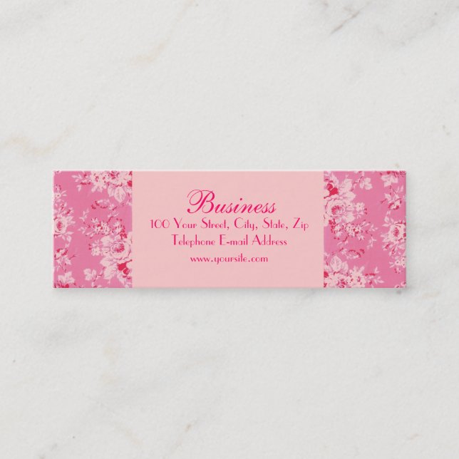 Carte de visite rose maigre 2 de roses chics (Devant)
