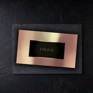 Carte De Visite Rose métallique Gold Black Champaign Frame Vip