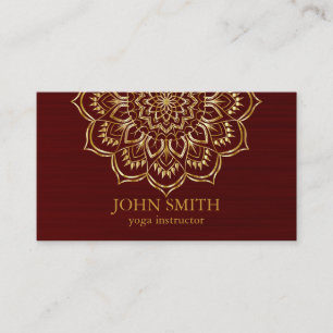 Carte De Visite Rose minimaliste moderne Gold Lotus Yoga Instructe