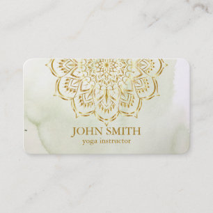 Carte De Visite Rose minimaliste moderne Gold Lotus Yoga Instructe