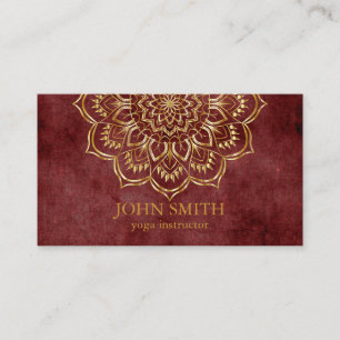 Carte De Visite Rose minimaliste moderne Gold Lotus Yoga Instructe