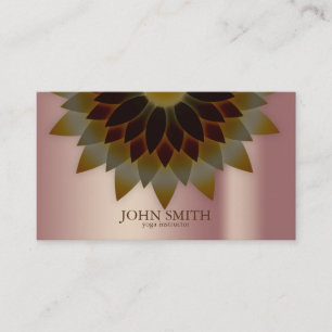 Carte De Visite Rose minimaliste moderne Gold Lotus Yoga Instructe