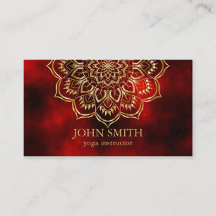 Carte De Visite Rose minimaliste moderne Gold Lotus Yoga Instructe