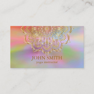Carte De Visite Rose minimaliste moderne Gold Lotus Yoga Instructe