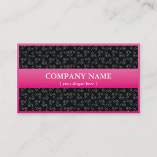 Carte de visite rose moderne avec la damassé
