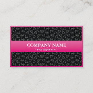 Carte de visite rose moderne avec la damassé