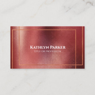 Carte De Visite Rose moderne Gold Géométrique QR Code Professional