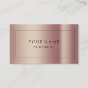 Carte De Visite Rose moderne Gold Minimal soie Metallic Blanc Busi