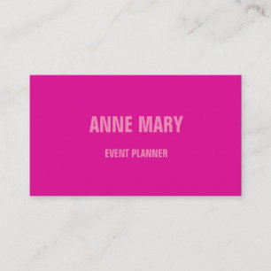 Carte De Visite Rose moderne Gras brillant Coloré Simple Fille Coo