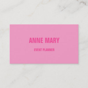 Carte De Visite Rose Moderne Gras Clair Coloré Simple Fille
