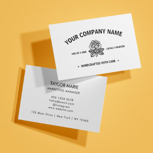 Carte De Visite Rose moderne Noir et blanc personnalisable