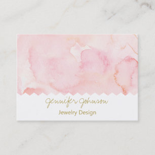 Carte De Visite Rose motif bijoux design aquarelle