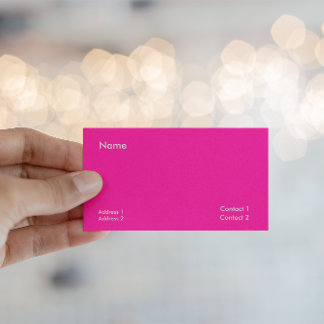 Carte De Visite rose néon -minimaliste