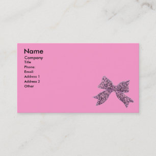 Carte De Visite Rose, noir Girly et arc
