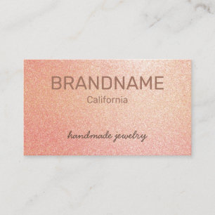 Carte De Visite Rosé Or Couleur Gradient Texture Faux Parties scin