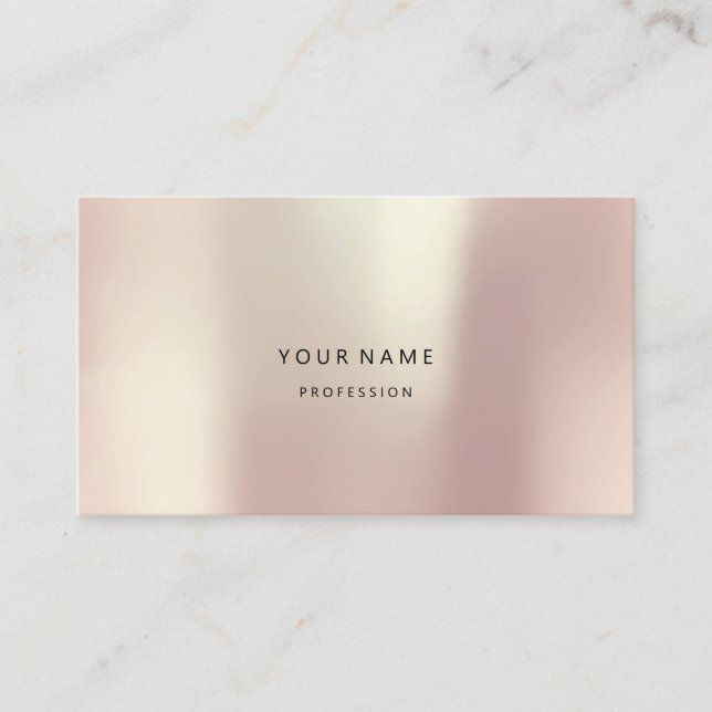 Carte De Visite Rose Or Pearly Abstrait Minimal Silk Metallic (Devant)