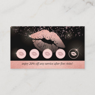 Carte De Visite Rose or rose punch lèvres maquillage loyauté