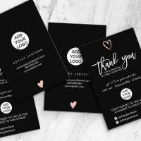 Rose or script coeur noir logo commander merci