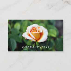 Carte De Visite Rose orange, fleuriste