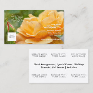 Carte de visite Rose orange fleuriste