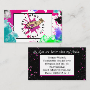 Carte de visite rose Paint Splatter