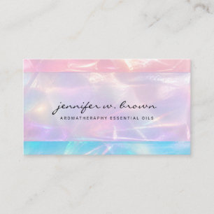 Carte De Visite Rose Pâle Aqua Bleu Pastel Irridescent Éthéré