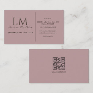 Carte De Visite Rose Pâle Douce Moderne Minimaliste Professionnel