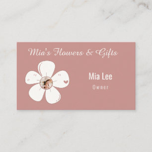 Carte De Visite Rose Pâle Floral Boutique de Fleurs Sur Mesure